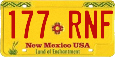 NM license plate 177RNF