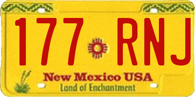NM license plate 177RNJ
