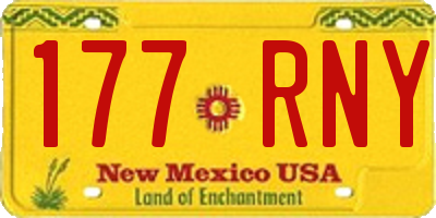 NM license plate 177RNY