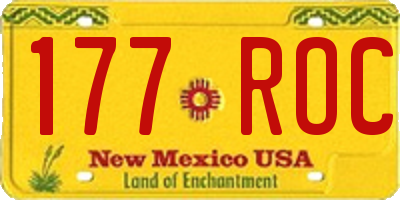 NM license plate 177ROC