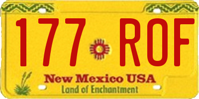 NM license plate 177ROF