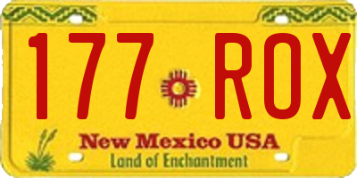 NM license plate 177ROX