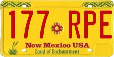 NM license plate 177RPE
