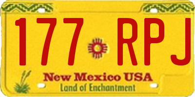 NM license plate 177RPJ