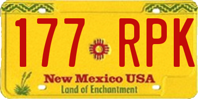 NM license plate 177RPK
