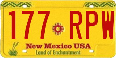 NM license plate 177RPW