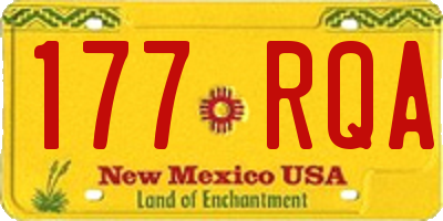 NM license plate 177RQA