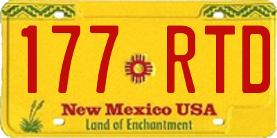 NM license plate 177RTD