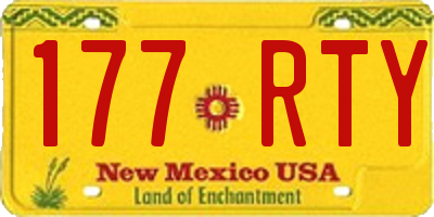 NM license plate 177RTY