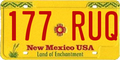 NM license plate 177RUQ
