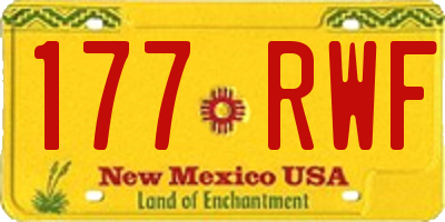 NM license plate 177RWF