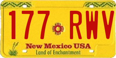 NM license plate 177RWV