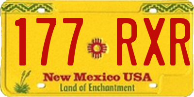 NM license plate 177RXR