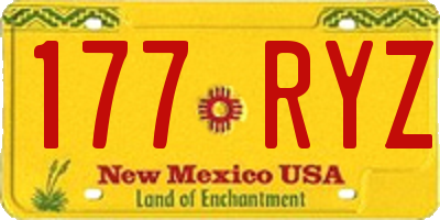 NM license plate 177RYZ