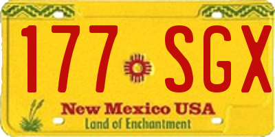 NM license plate 177SGX