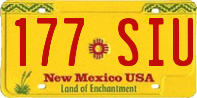 NM license plate 177SIU