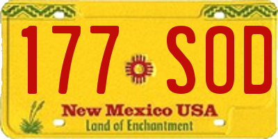 NM license plate 177SOD