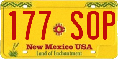 NM license plate 177SOP
