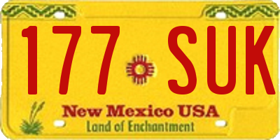 NM license plate 177SUK