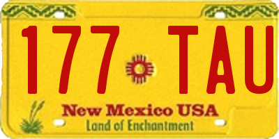 NM license plate 177TAU
