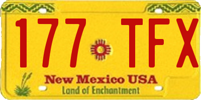 NM license plate 177TFX