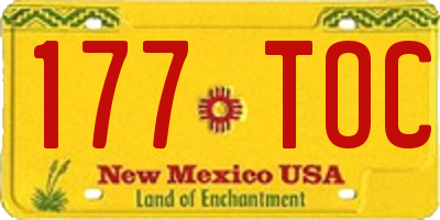 NM license plate 177TOC