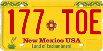 NM license plate 177TOE