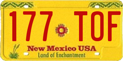 NM license plate 177TOF