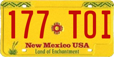 NM license plate 177TOI