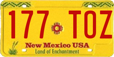 NM license plate 177TOZ