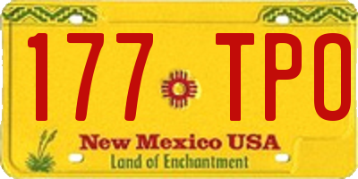 NM license plate 177TPO