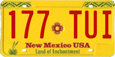 NM license plate 177TUI