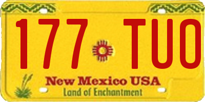 NM license plate 177TUO