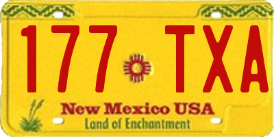 NM license plate 177TXA