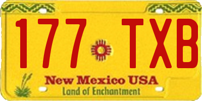 NM license plate 177TXB
