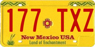 NM license plate 177TXZ