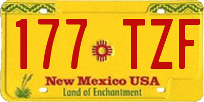 NM license plate 177TZF