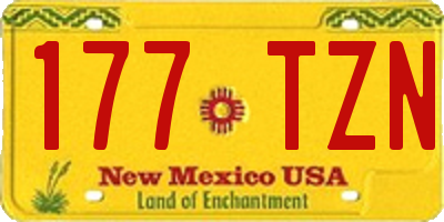 NM license plate 177TZN
