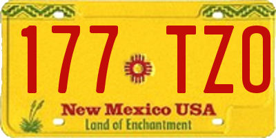 NM license plate 177TZO