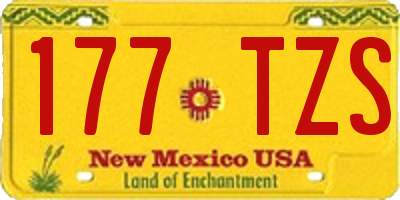 NM license plate 177TZS