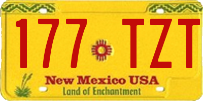 NM license plate 177TZT