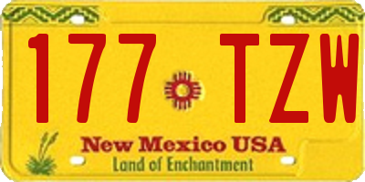 NM license plate 177TZW