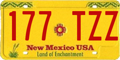NM license plate 177TZZ