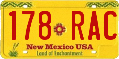 NM license plate 178RAC