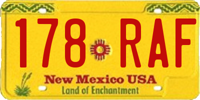 NM license plate 178RAF