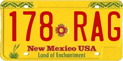 NM license plate 178RAG