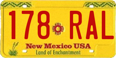 NM license plate 178RAL