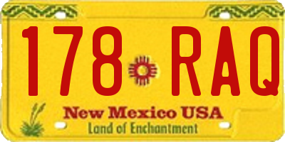 NM license plate 178RAQ