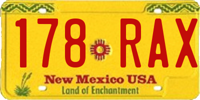 NM license plate 178RAX