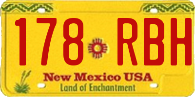 NM license plate 178RBH